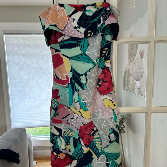 Multi colour Laundry off the shoulder dress - SZ 2 - Picture 1 of 3